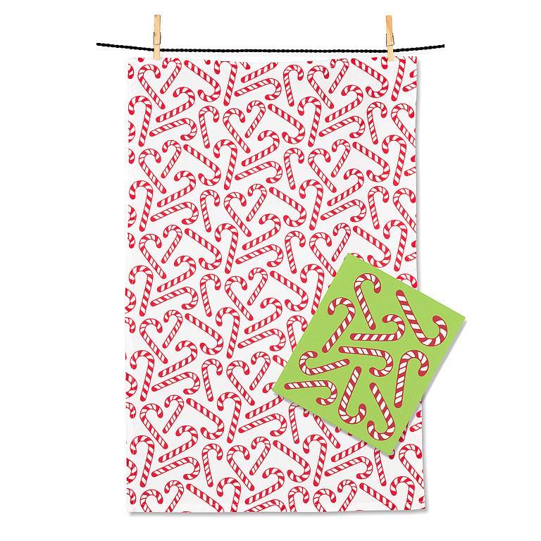 Candy Canes Dishcloth & Kitchen Towel