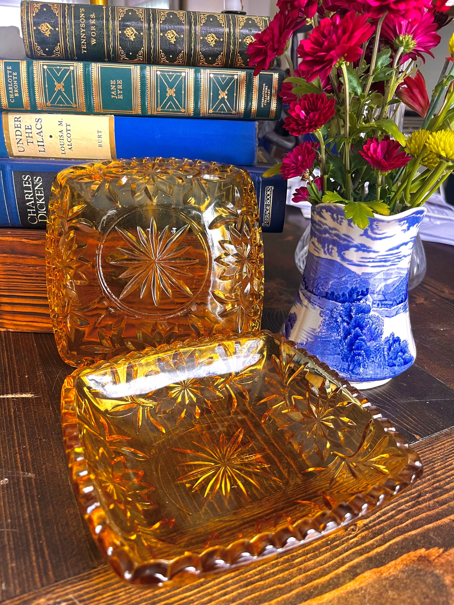 Vintage Amber Candy Dish