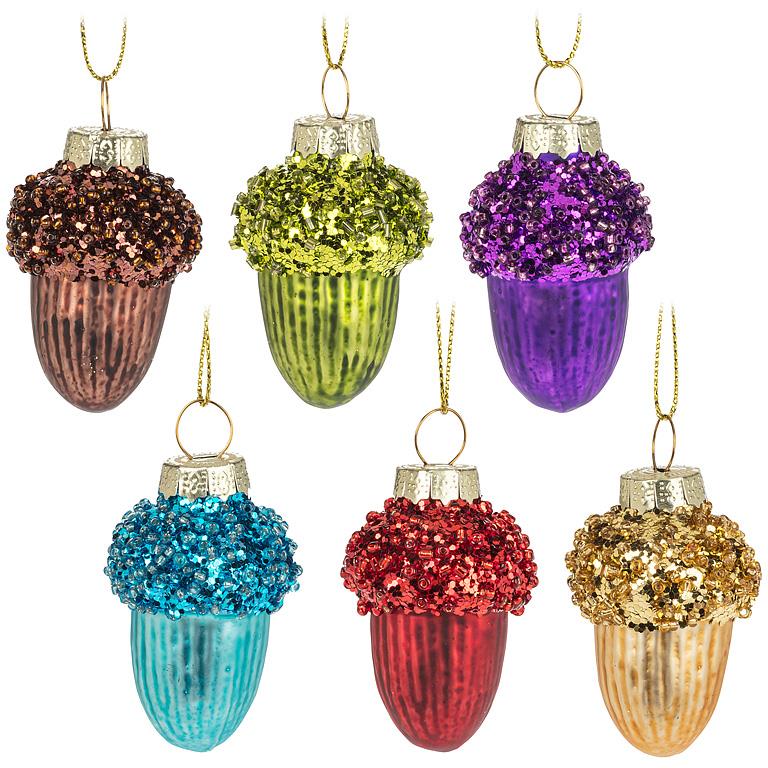 Mini Glass Acorn Ornaments