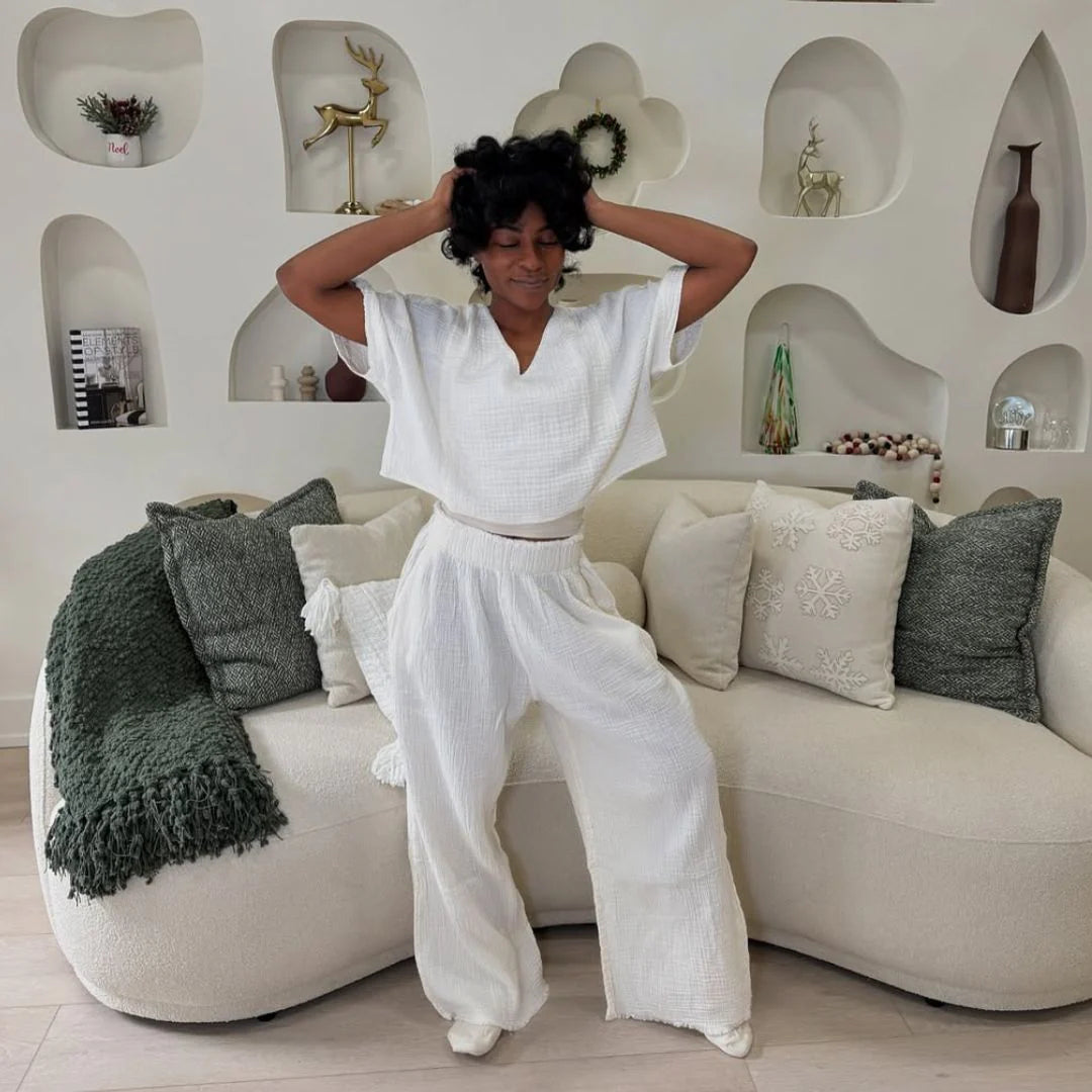 Crinkle Palazzo Pants