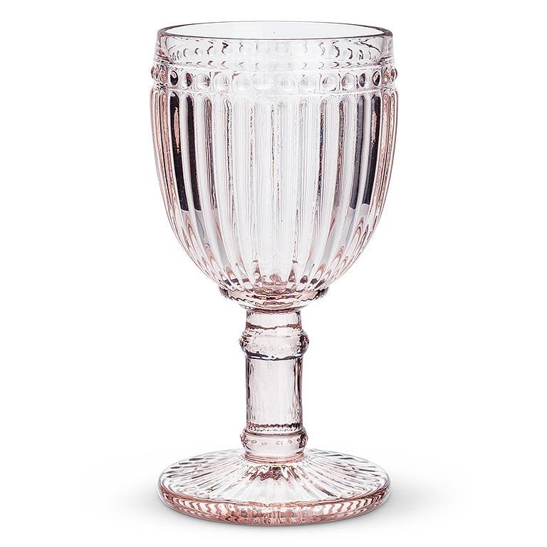 Dot & Panel Wine Glass - Pink