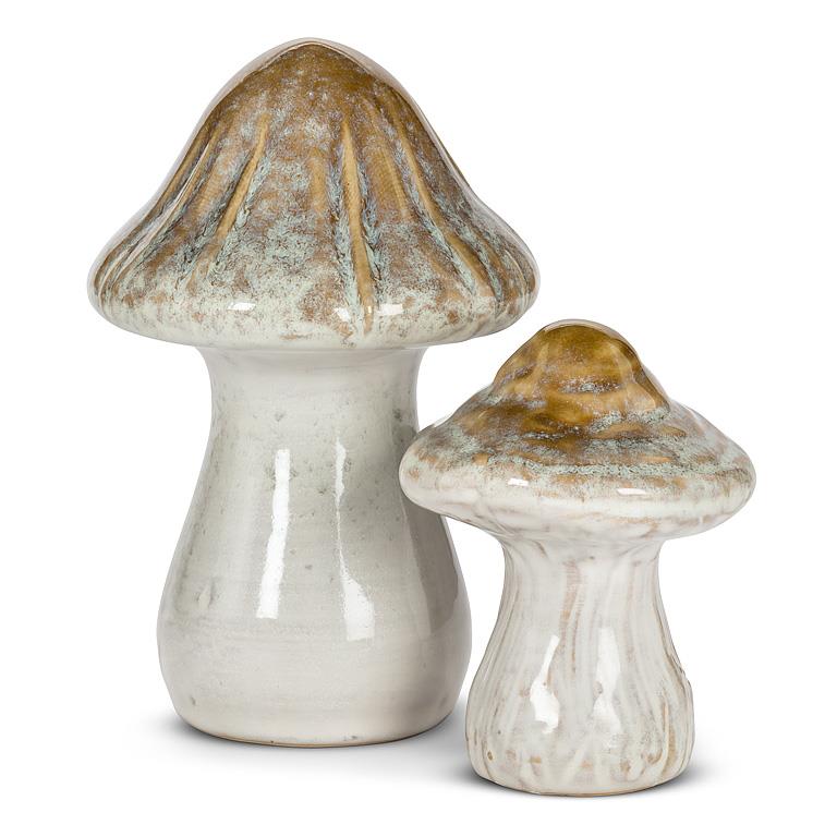 Taupe Ceramic Mushrooms
