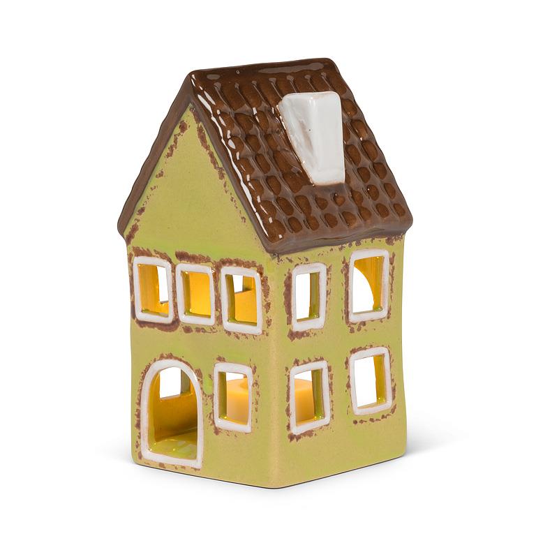 Yellow Ceramic Tealight House