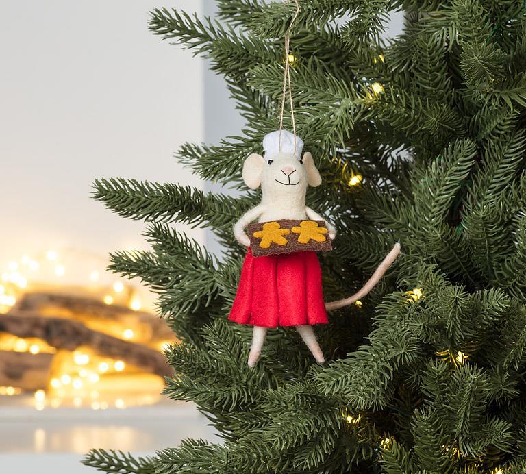 Baking Felted Mouse Ornament