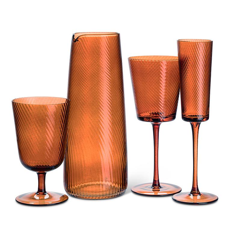 Amber Swirl Optic Wine Glass