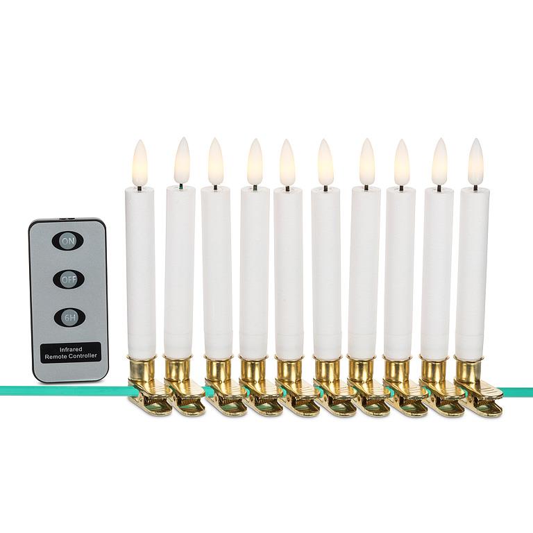 Set of 10 LED Clip on Candles
