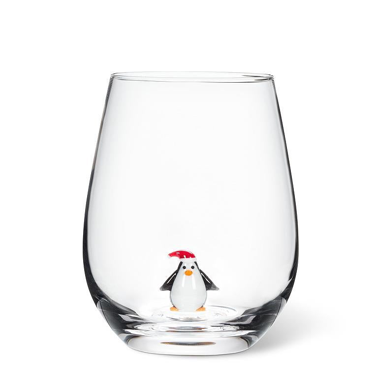 Penguin Stemless Wine Glass