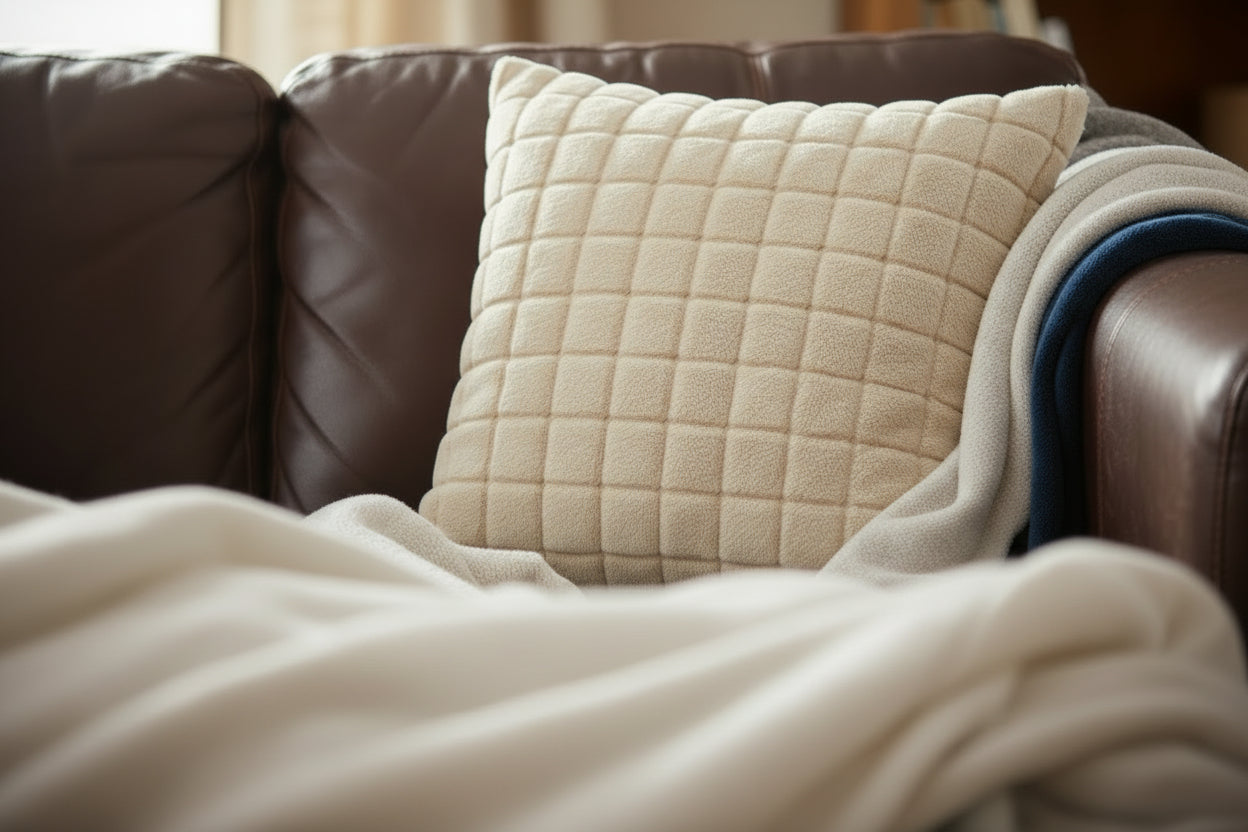 Faux Rabbit Fur Throw Pillow