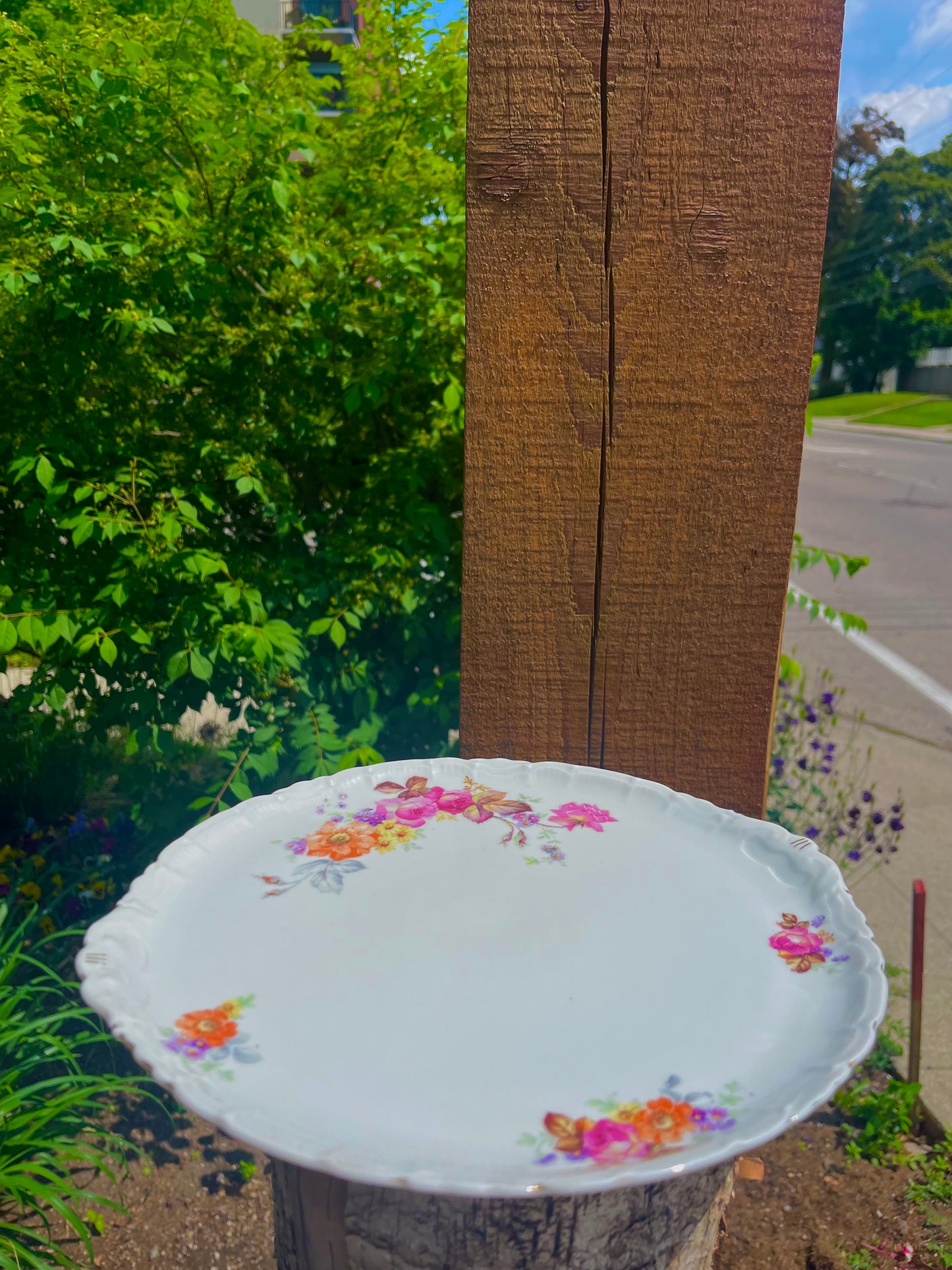 Vintage Floral Plate