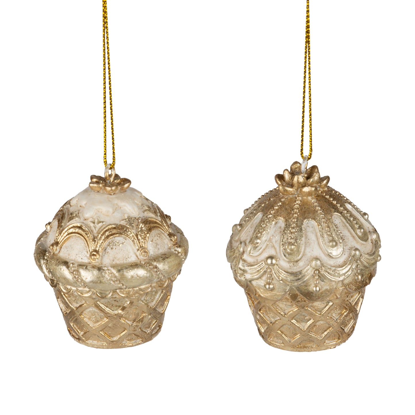 Gold Cupcake Ornament