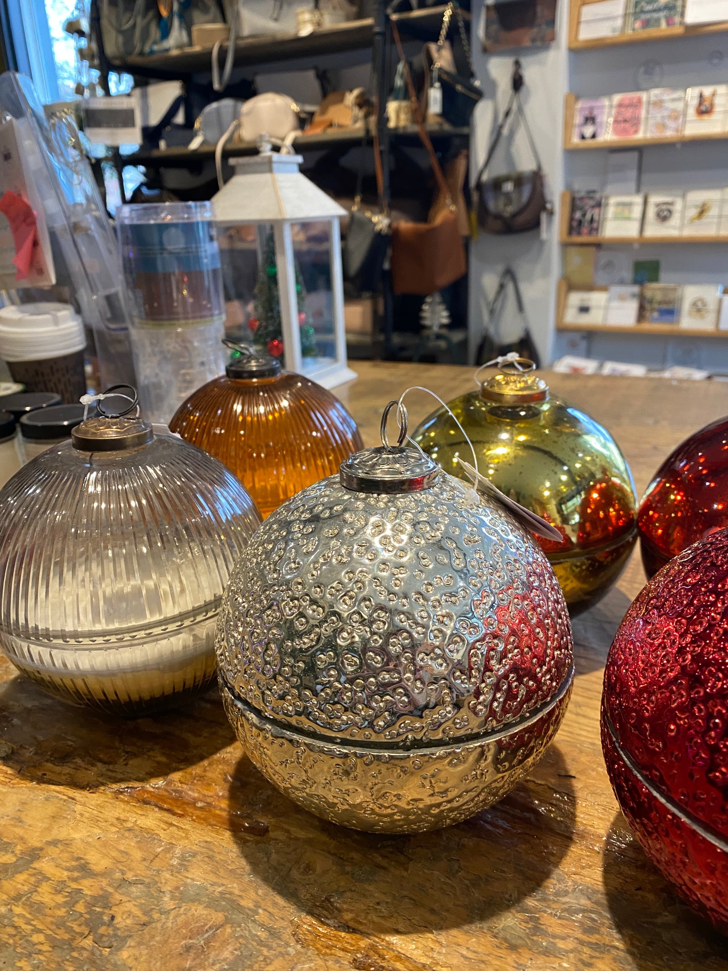 Large Glass Ornament Dish Candles
