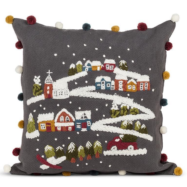Village Scene Pillow