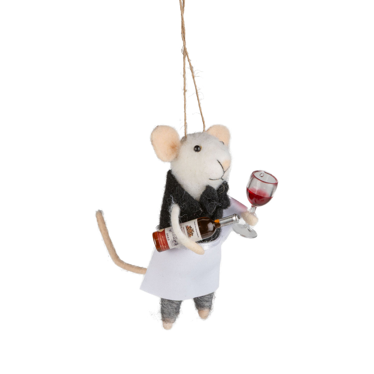 Holiday Felted Mouse Server Ornament