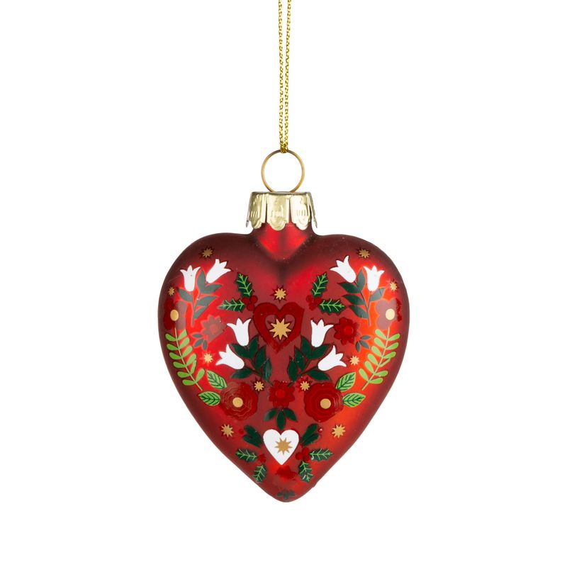 Red Heart Ornament Nordic