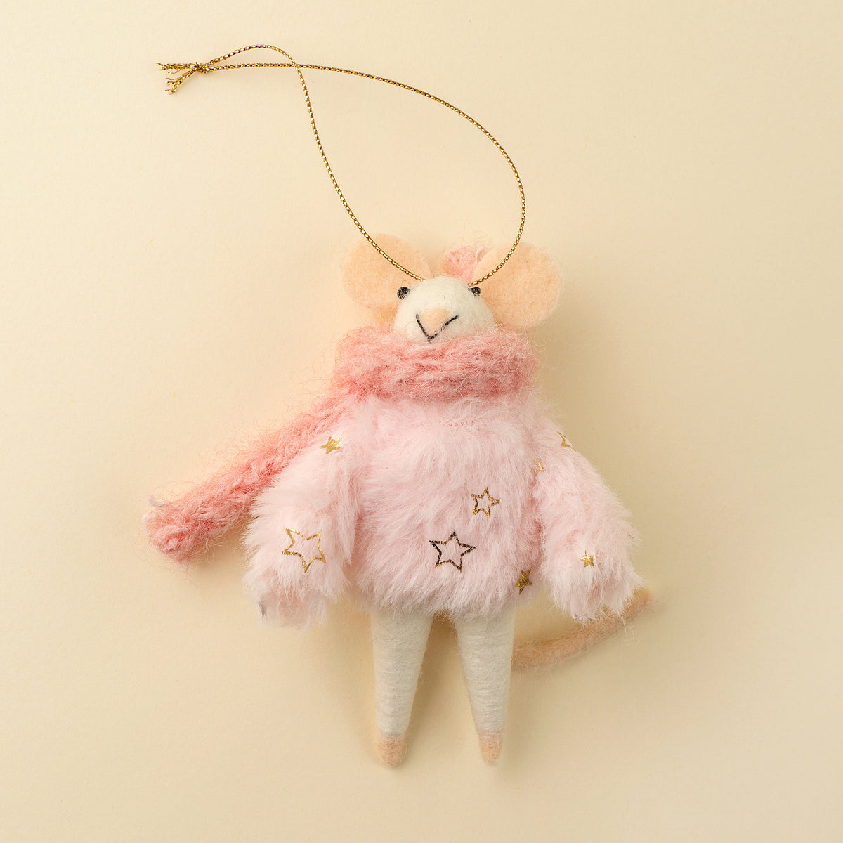 Blizzard Bella Felted Mouse Ornament