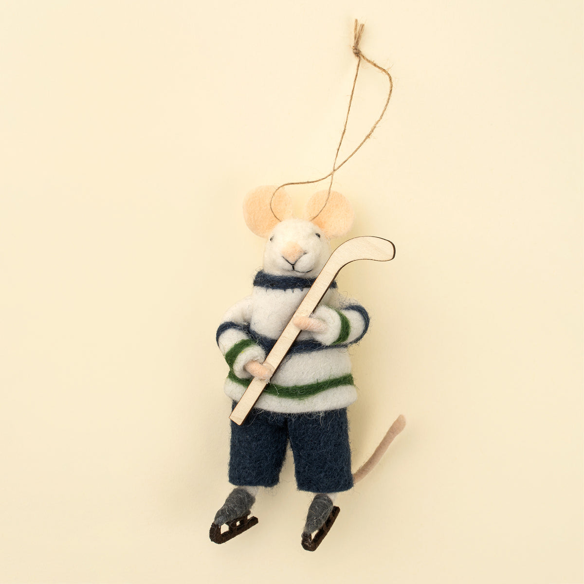 Hockey Hal Felted Mouse Ornament