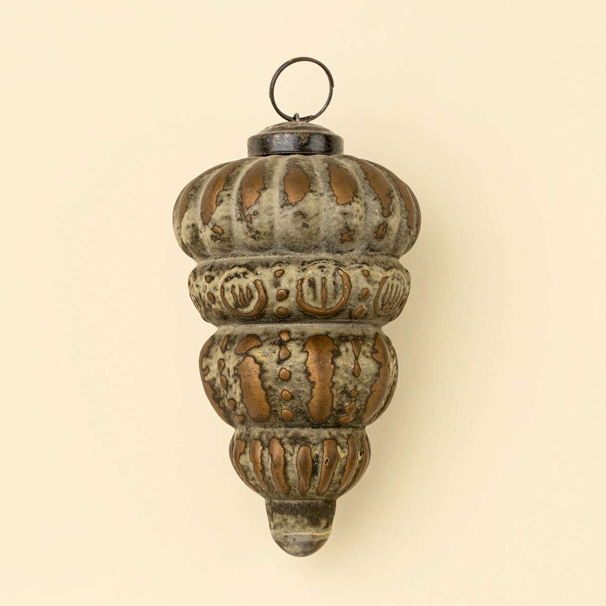 Heirloom Drop Holiday Ornament, Green Gold
