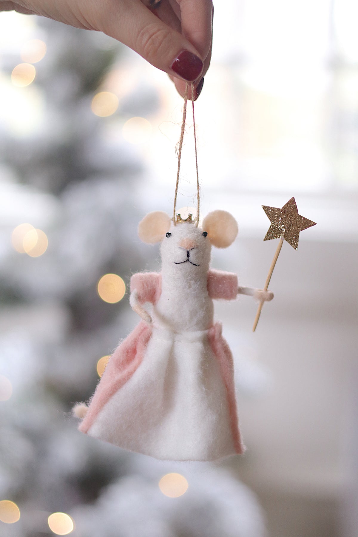 Glinda the Good Mouse Felted Ornament