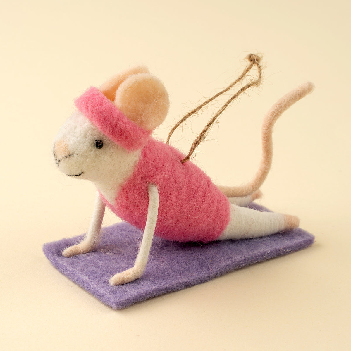 Yoga Yolanda Felted Mouse Ornament