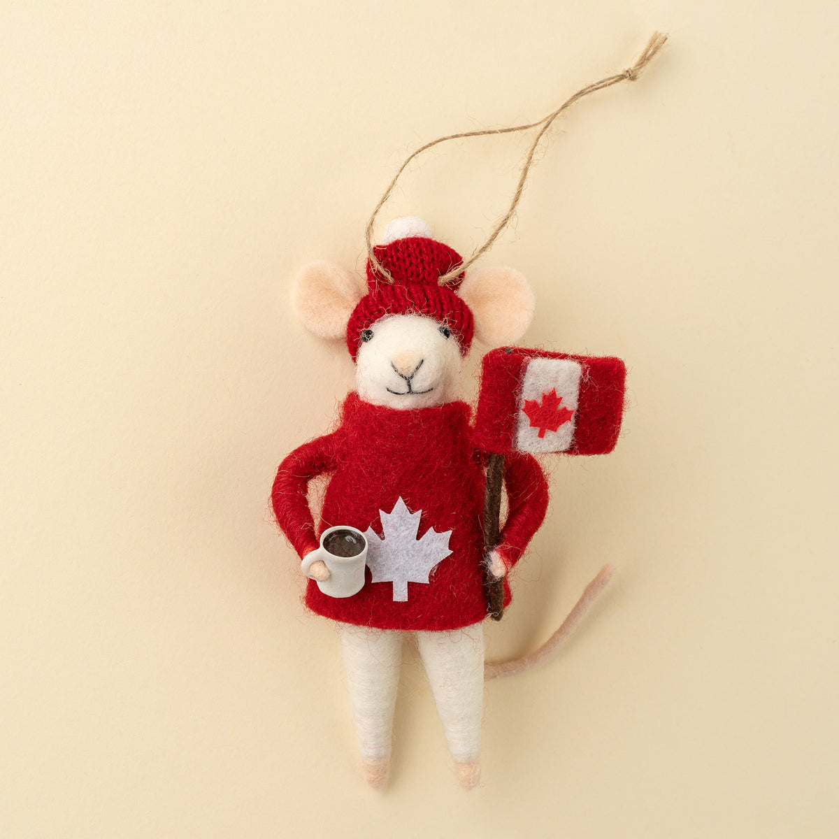 Cozy Canuck Felted Mouse Ornament