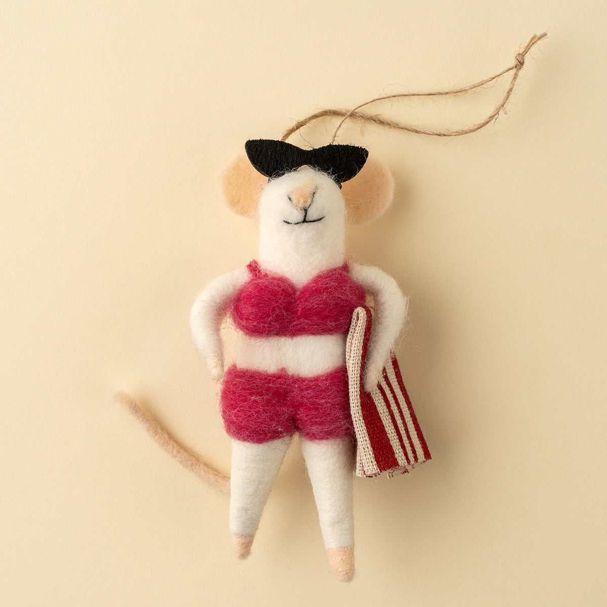 Bikini Bonnie Felted Mouse Ornament