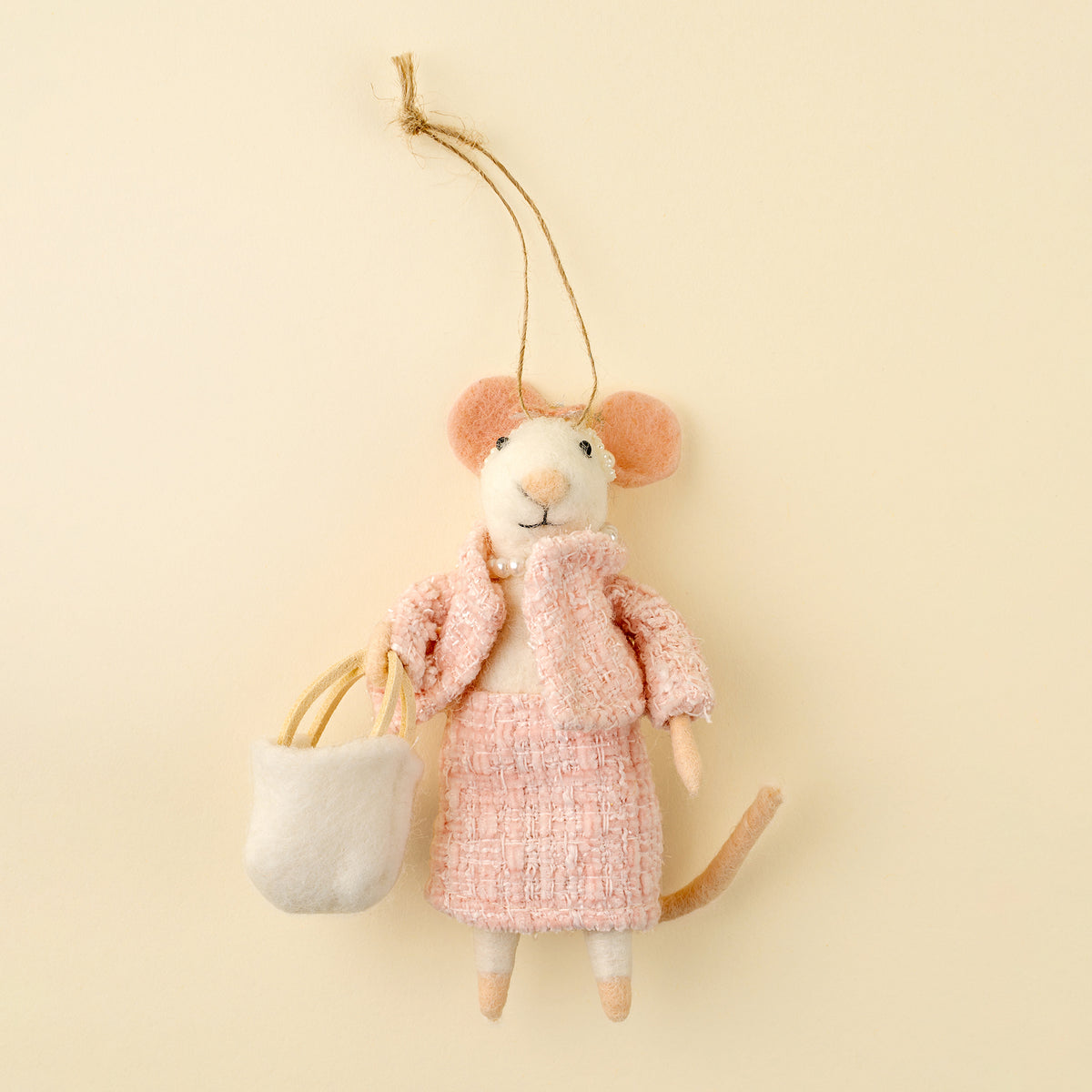 Chanel Felted Mouse Ornament