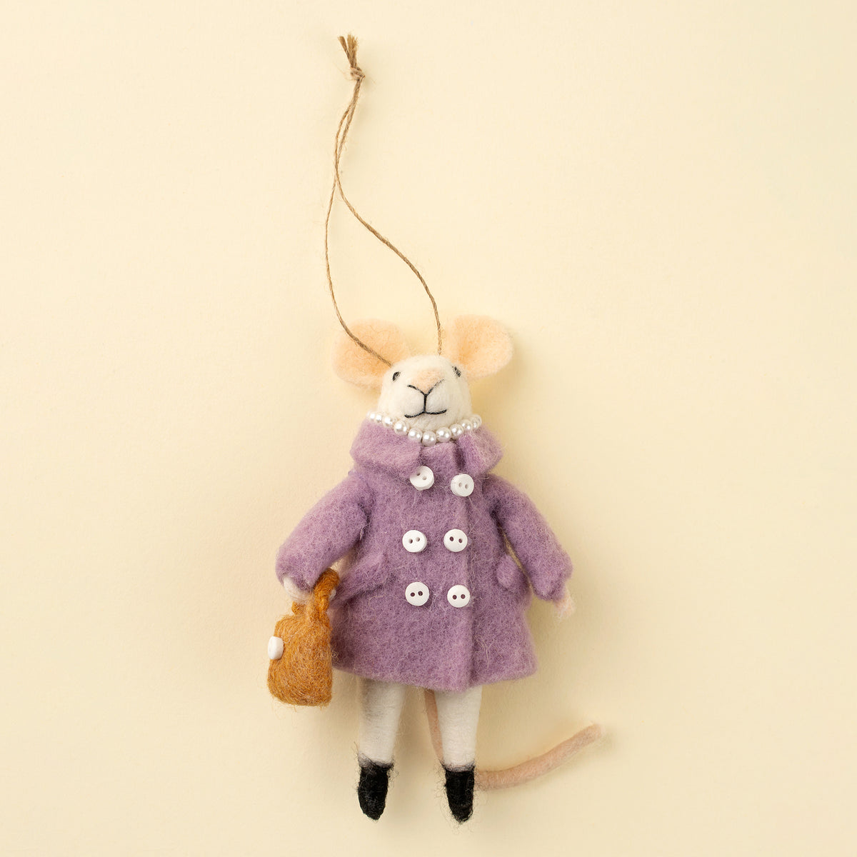 Glamorous Gloria Felted Mouse Ornament