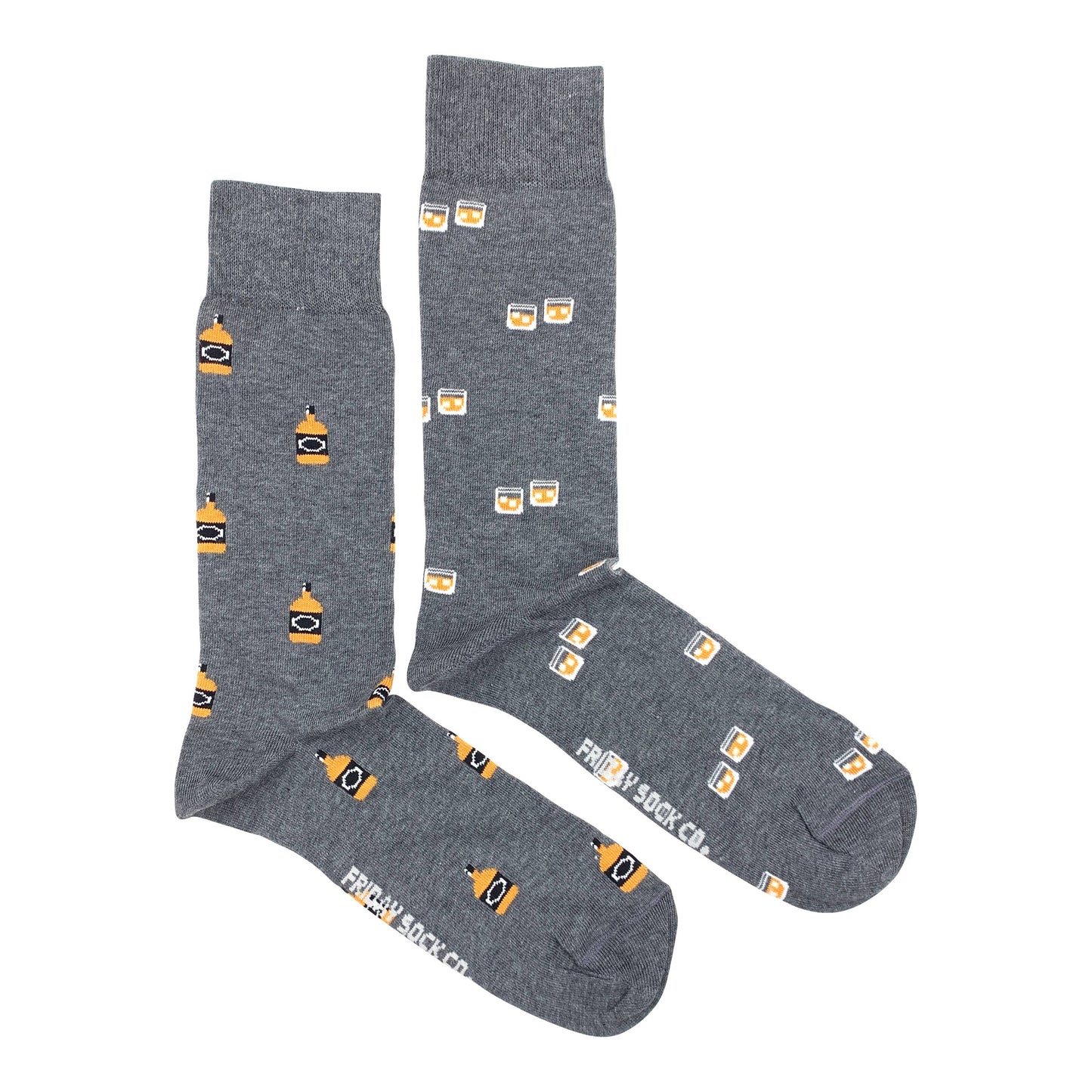 Men's Socks | Whiskey & Glass | Mismatched | Drinks | Funky