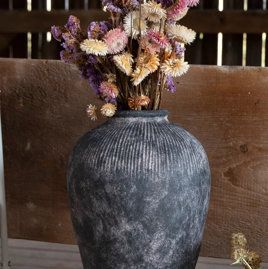 Black Large Terracotta Vase