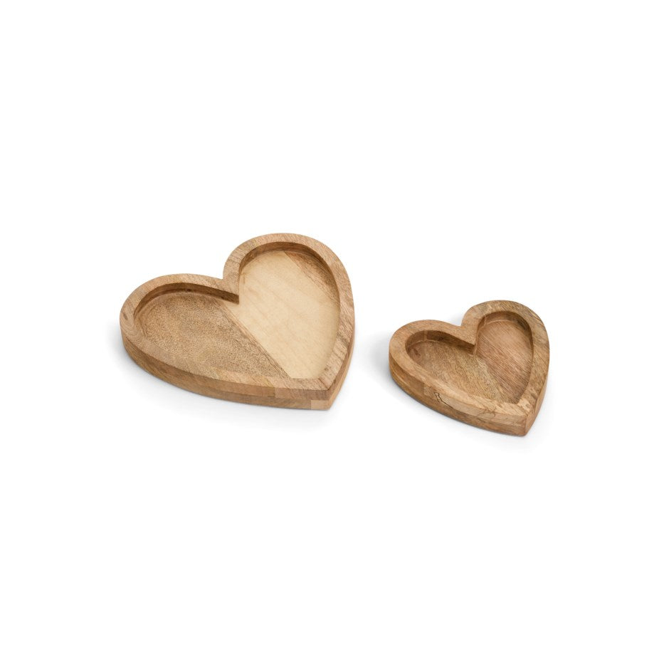 Mango Wood Tray Heart Shaped