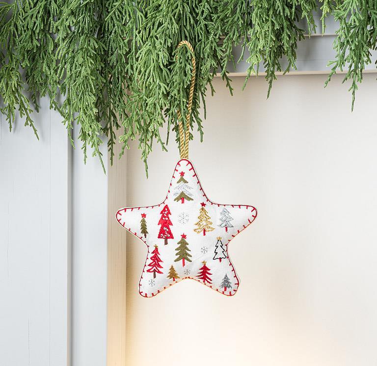 Embroidered Stuffed Star Ornament