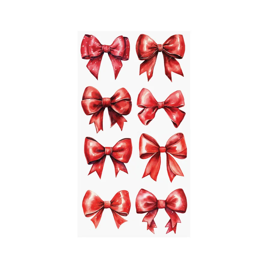 Holiday Bow Printed Cocktail or Guest Napkin 20Pk Red