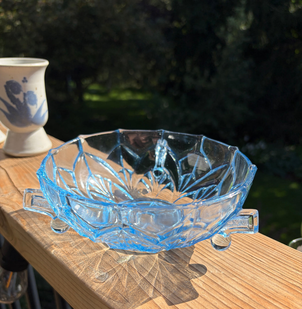 Blue Depression Glass Bowl