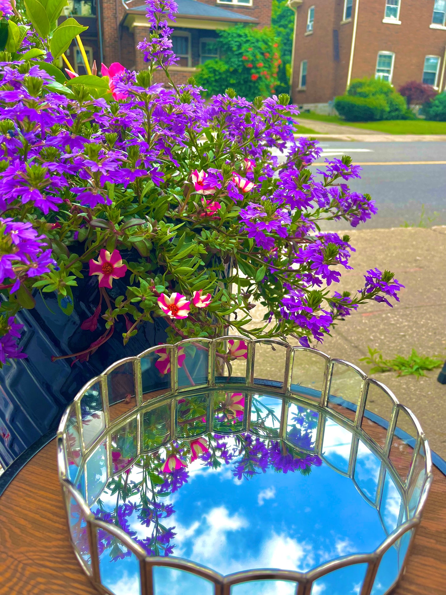 Vintage Glass Mirrored Tray