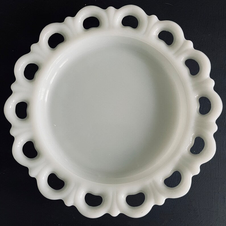 Vintage Inspired Milk Lace Plate