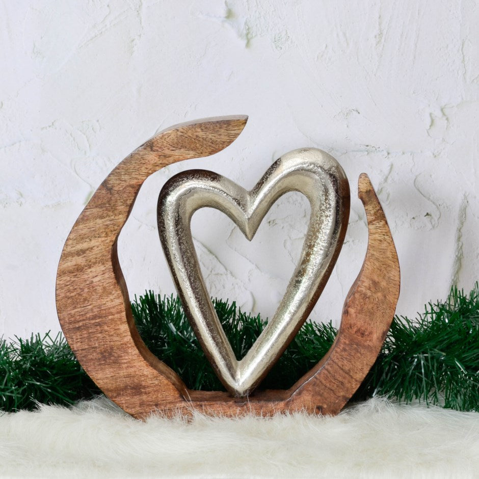 Mango Wood and Metal Tabe Decor