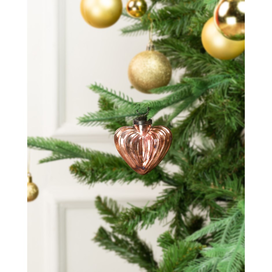 Red or Pink Glass Heart Ornament