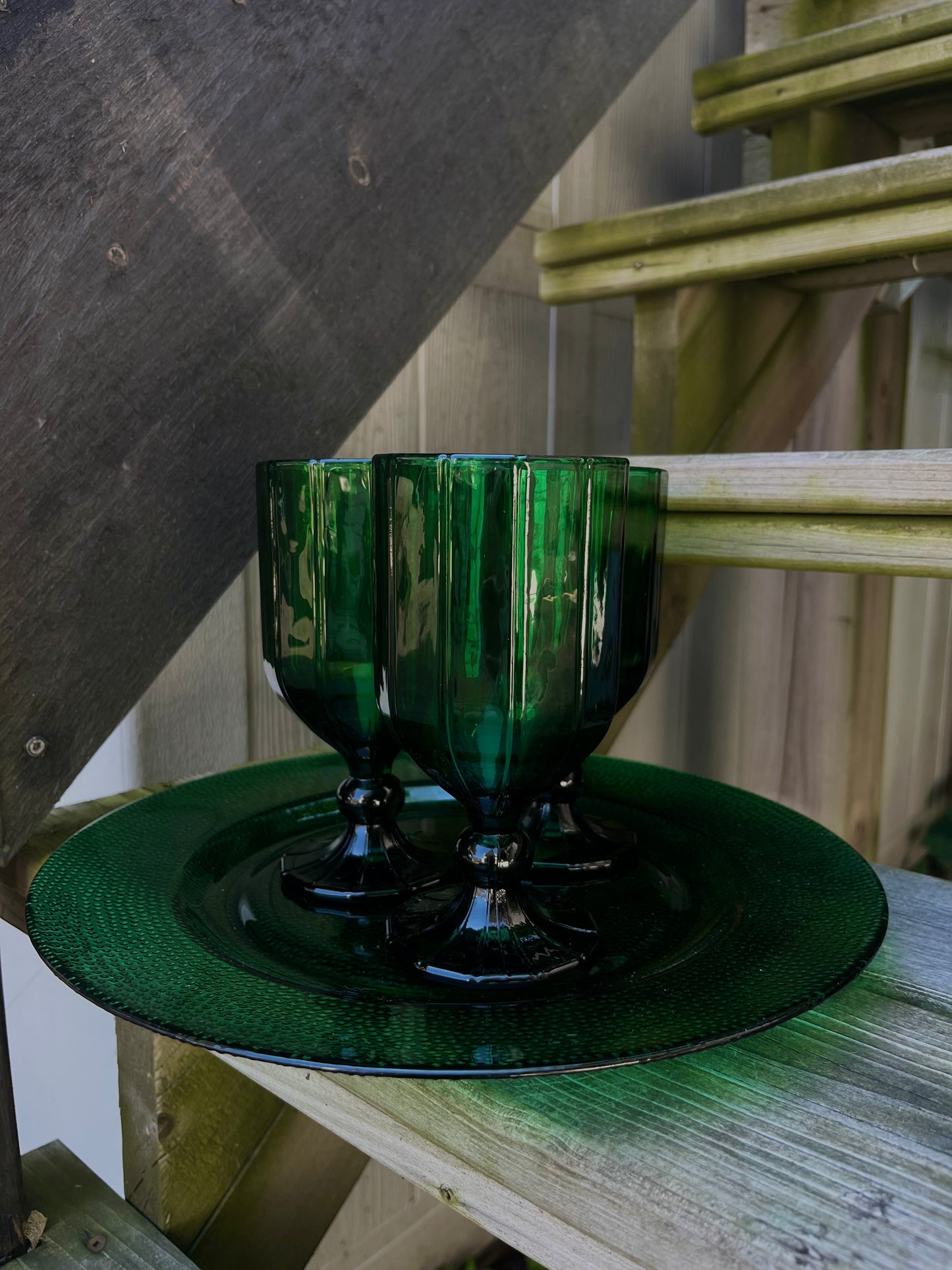 Green Glass Plates