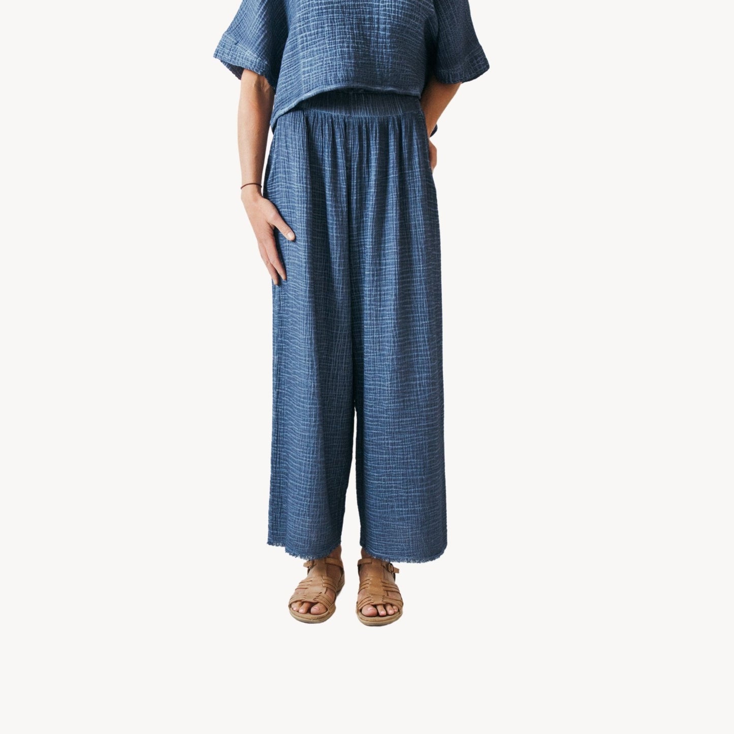 Crinkle Palazzo Pants -One Size