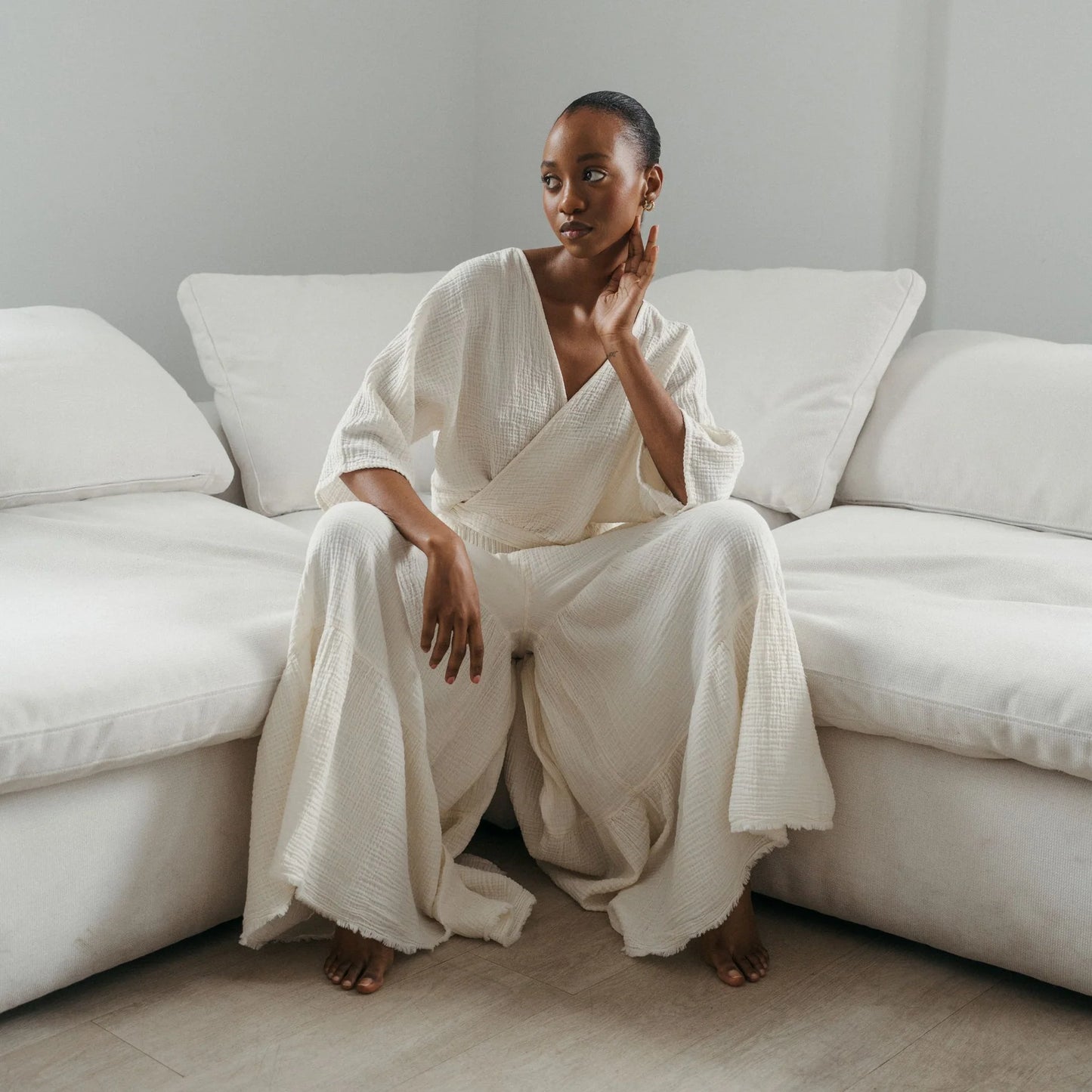 Crinkle Skirt Pants - Pokoloko