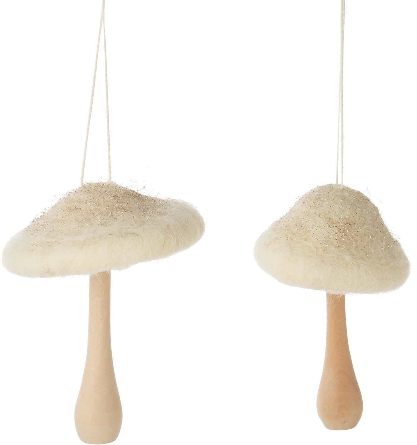 Off White Felt Mushroom Ornament