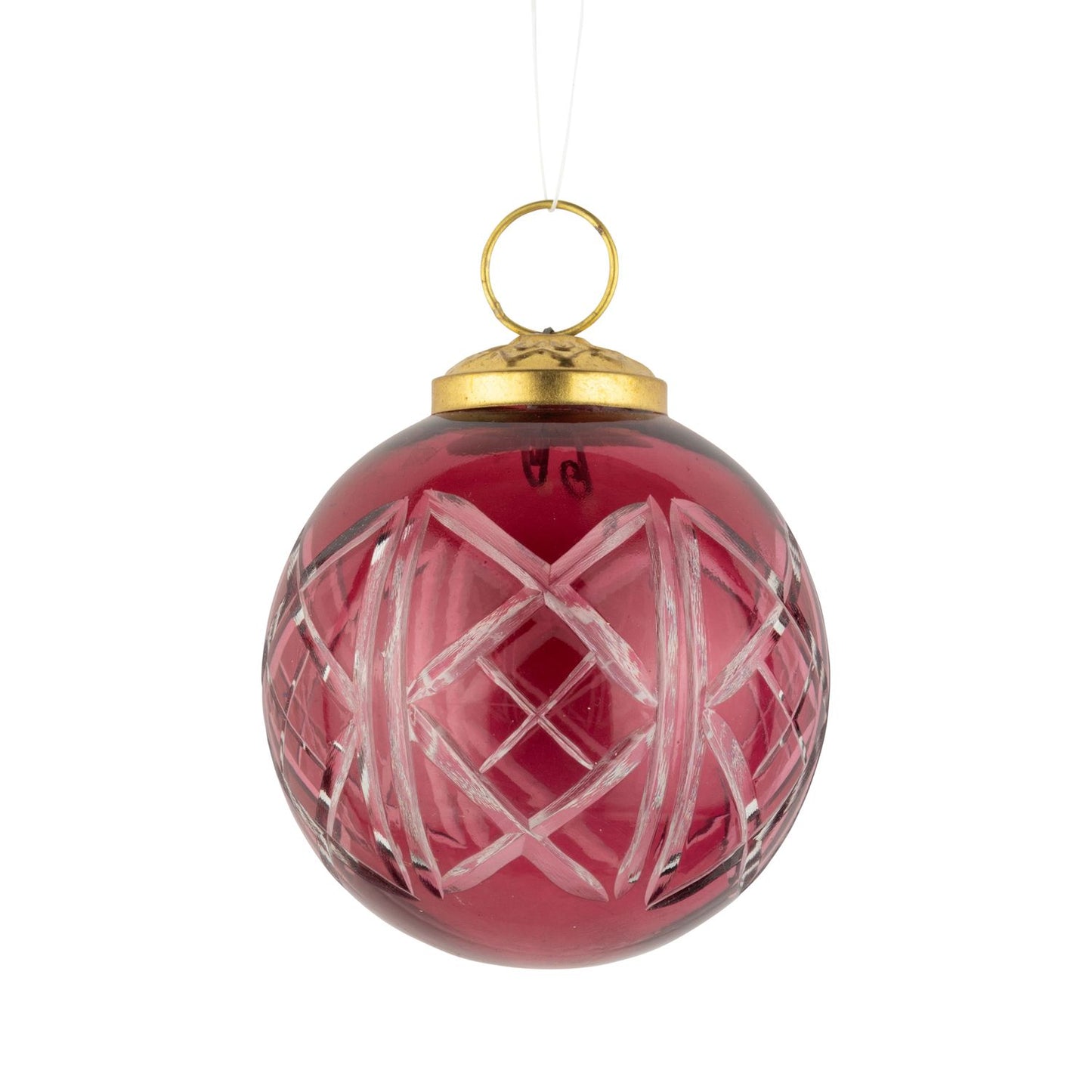 Translucent Red Glass Ball Ornament 80 mm