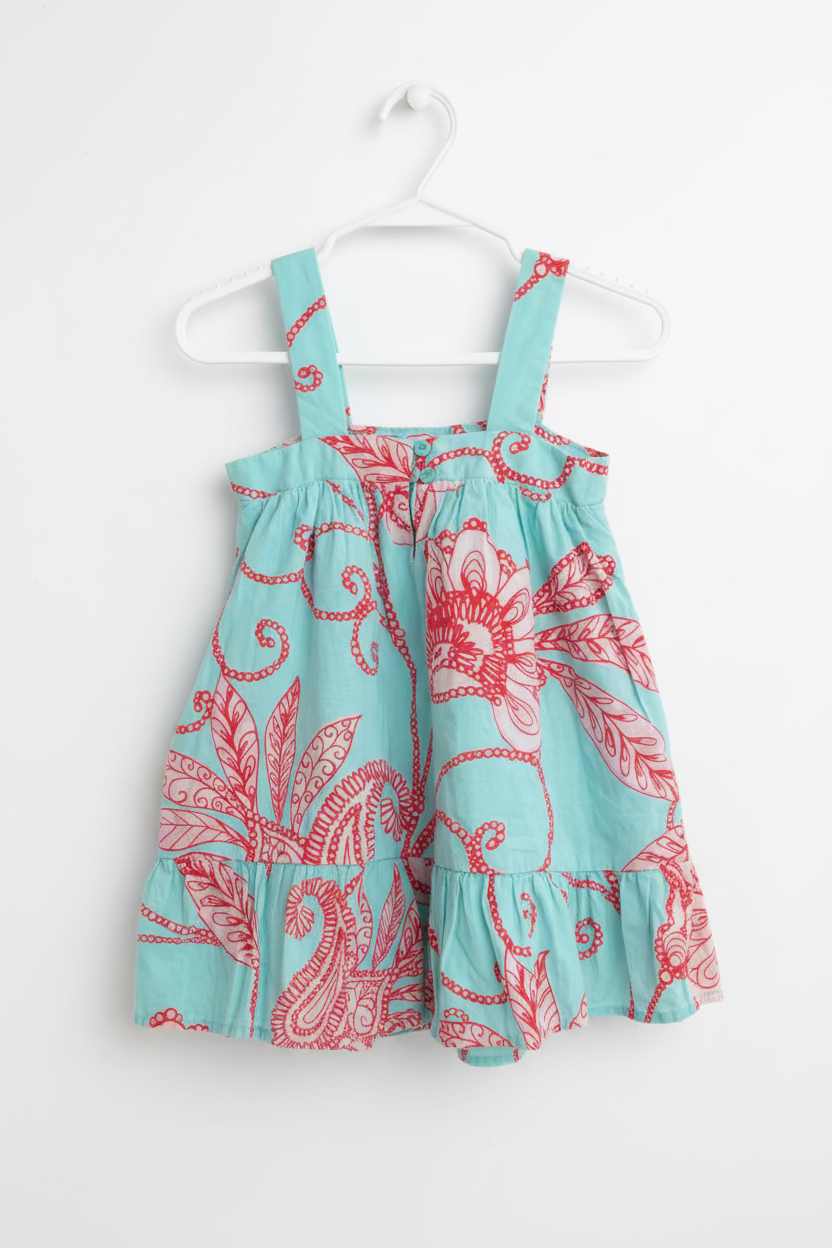 Teal & Coral Kids Dress