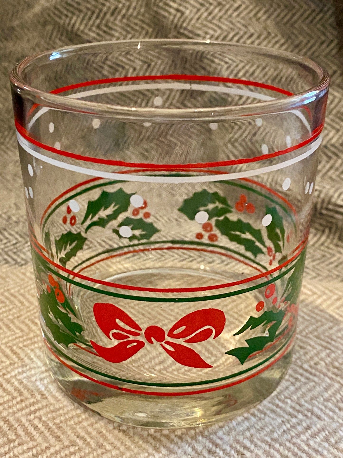 Vintage Collectible Lowball Christmas Glasses