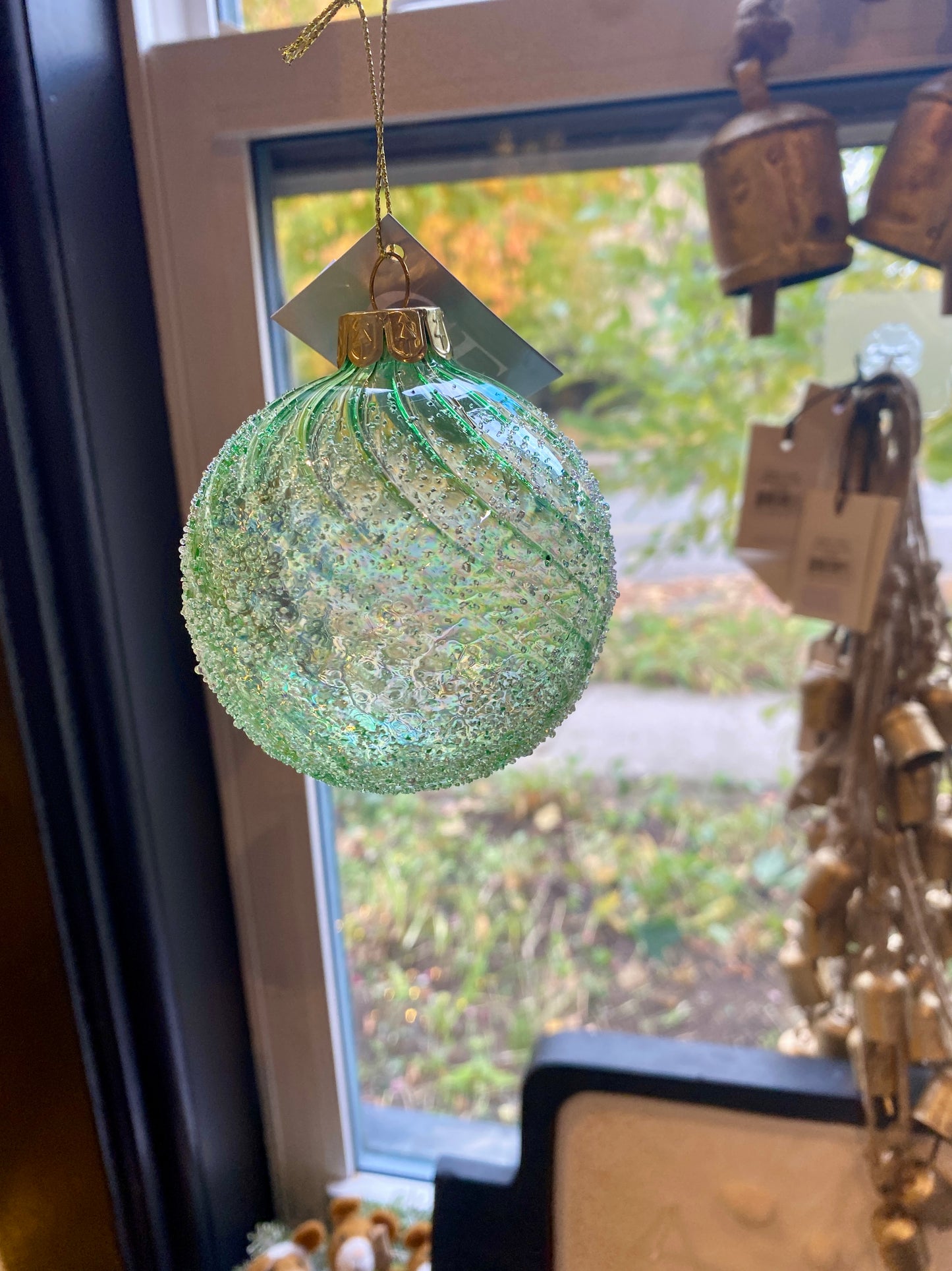 Blue Aqua Glass 3" Ornament