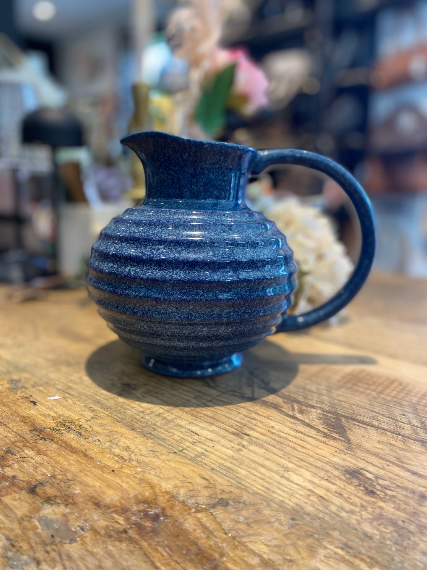 Portuguese Mottled Blue Pitcher