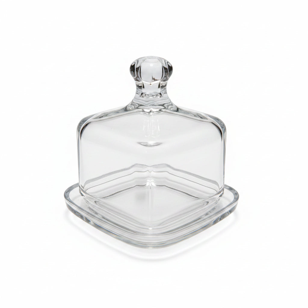 Square Glass Butter Dish