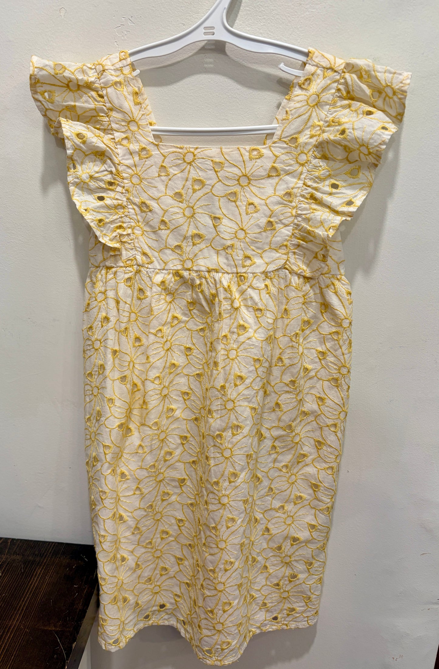 Yellow & White Embroidered Eyelet Sundress