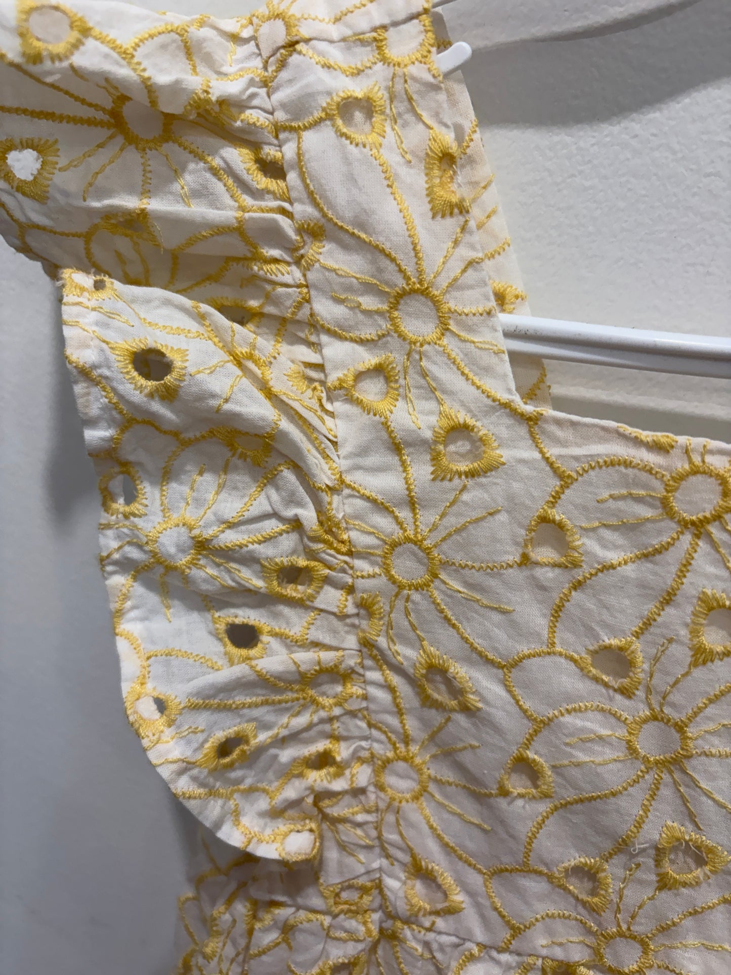 Yellow & White Embroidered Eyelet Sundress