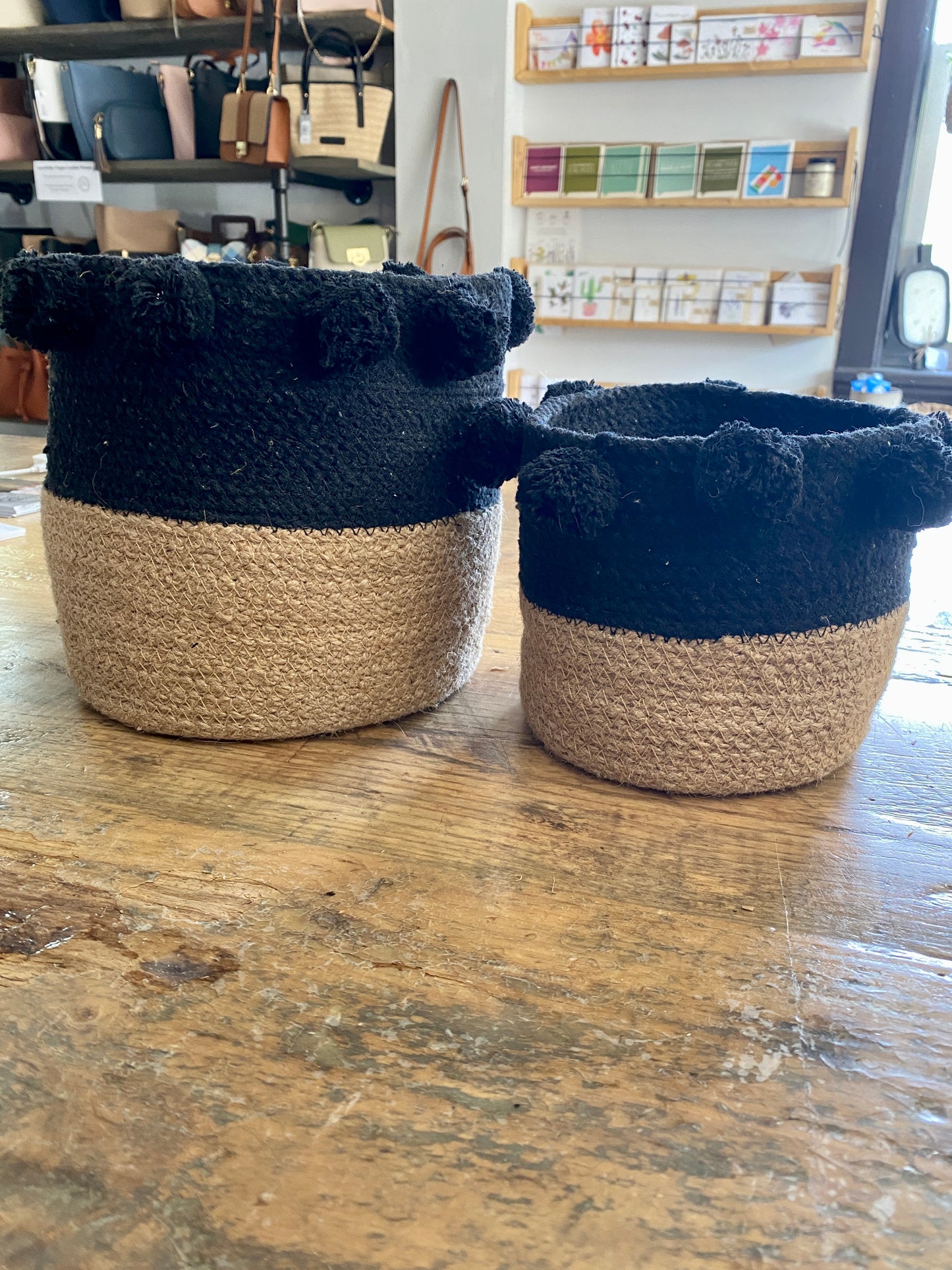 Basket set with Poms